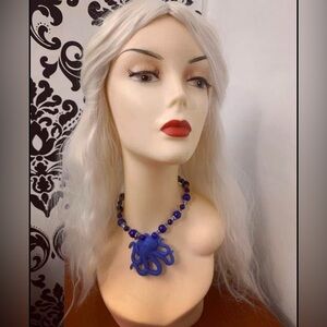 Mermaid Silicone  Blue Octopus Necklace